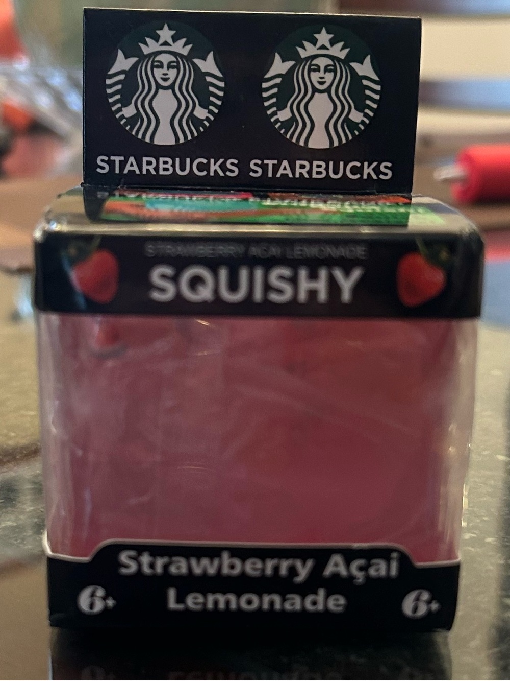 Viral Nice Cube Squishy Starbucks Pink Strawberry Acai Lemonade. NWT. Ages 6+